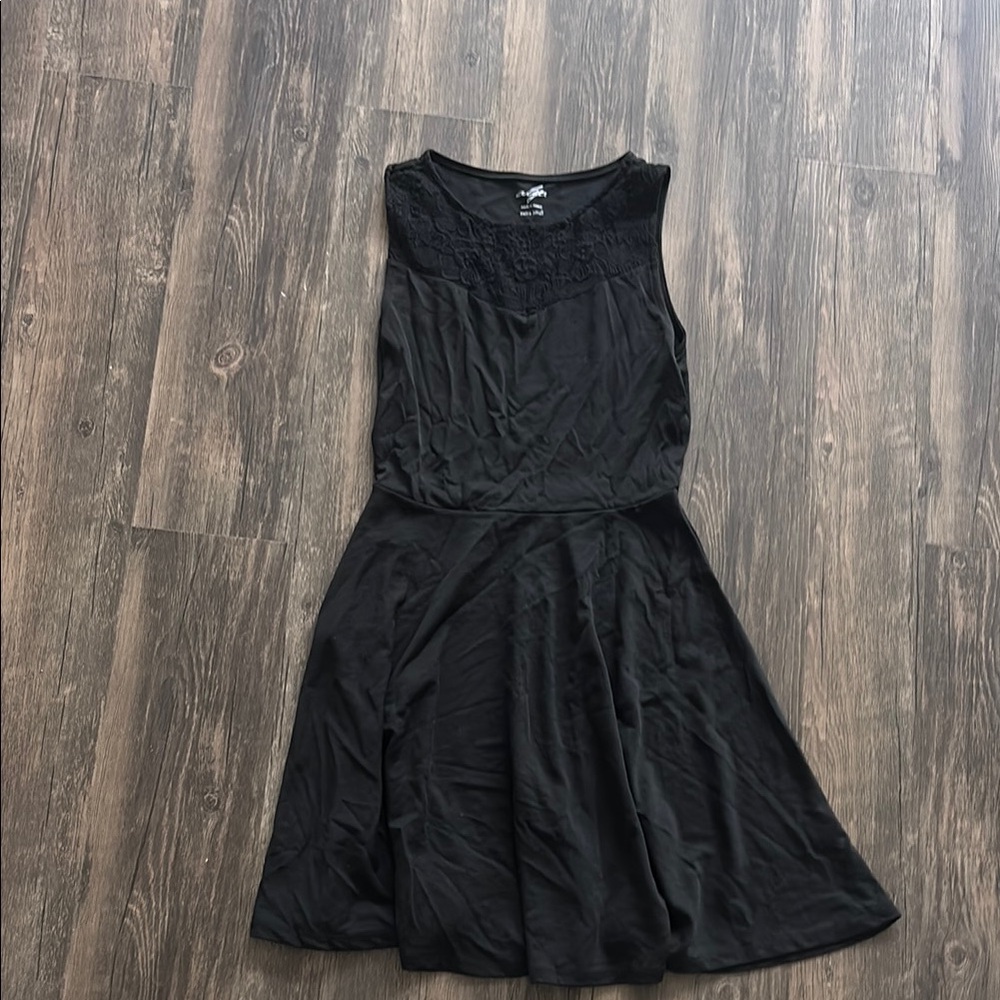 Alya Black Lace Detail Mini Dress